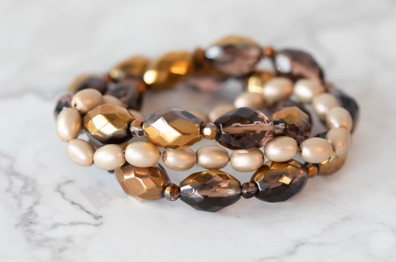 Bracelet perle Amber. Double Bracelet. Bracelet femme. Bracelet perle fait main. Bracelet elegant. Bijoux de tous les jours. Amber Bracelet Etsy France