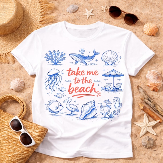 Take Me to the Beach PNG | Coastal Summer Shirt Design