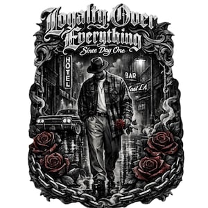 Lojalitet över allt Chicano Gangster Rose Lowrider T-shirt