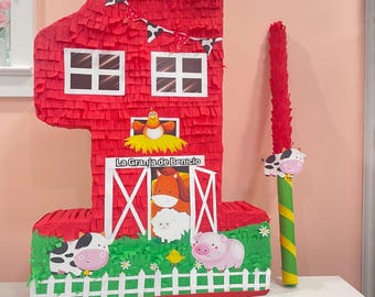 Handmade Farm Animals Pinata | Kids Party Decoration | Piñata de Granja y animales hecha a mano | Decoración para fiestas infantiles