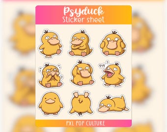 Psyduck - Vinyl Sticker Bogen