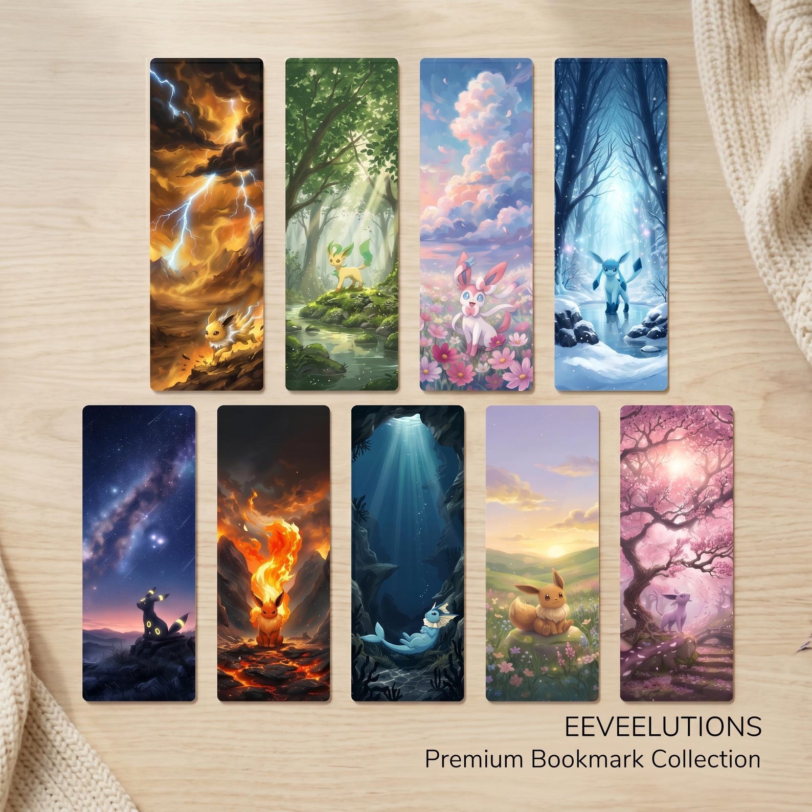 Fandom Bookmarks Eeveelutions Bookmarks – Laminated Fan Art Bookmarks - Etsy