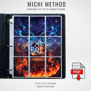 Mega Charizard X ex #125 Erweiterter Artwork-Ordner mit 9 Taschen - Michi Method Ready - 8 x 11 Zoll (Digitaler Download)