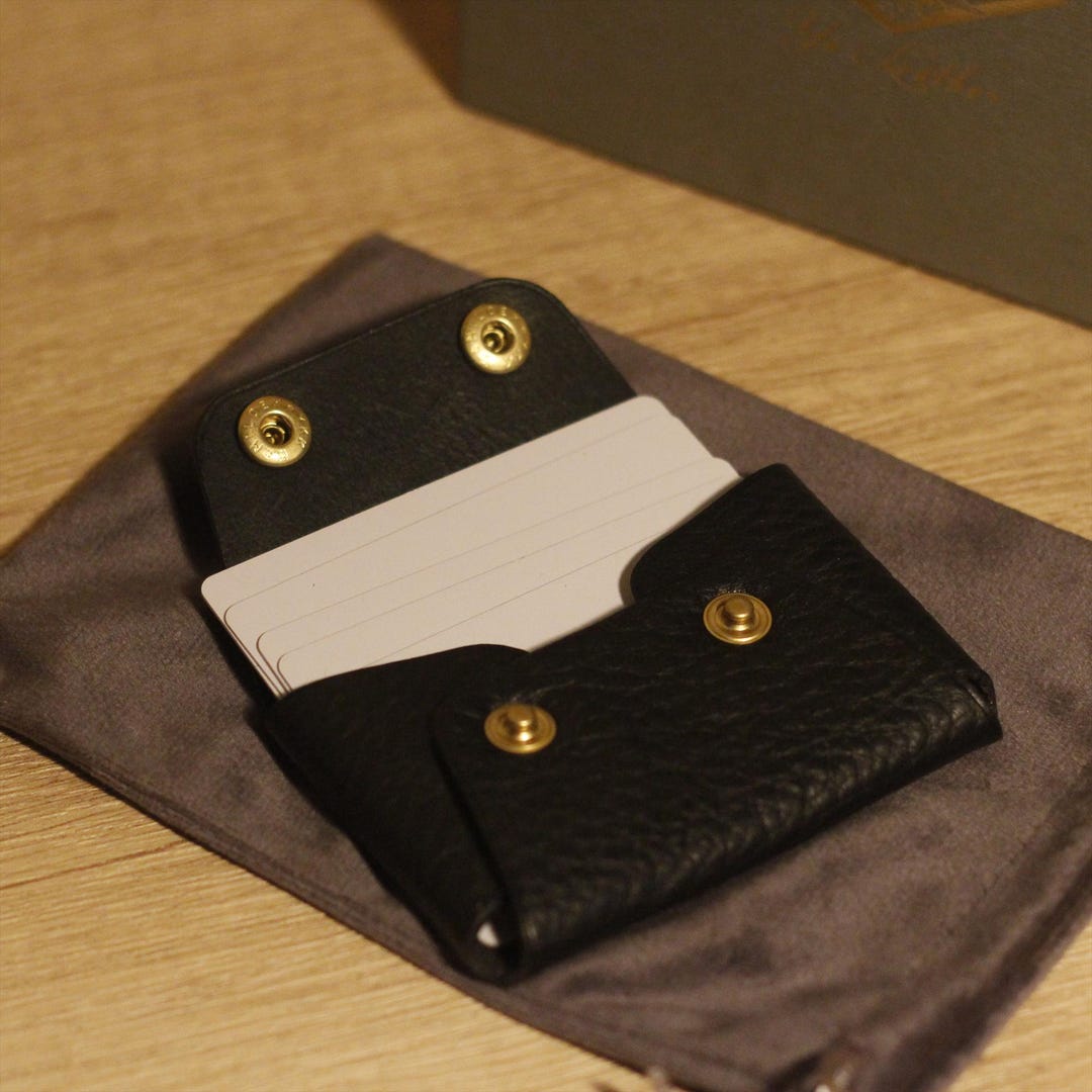 Handmade Leather Coin Wallet Italian Cowhide Double Snap Wallet Card ...