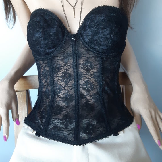 black lace bustier corset size 36C