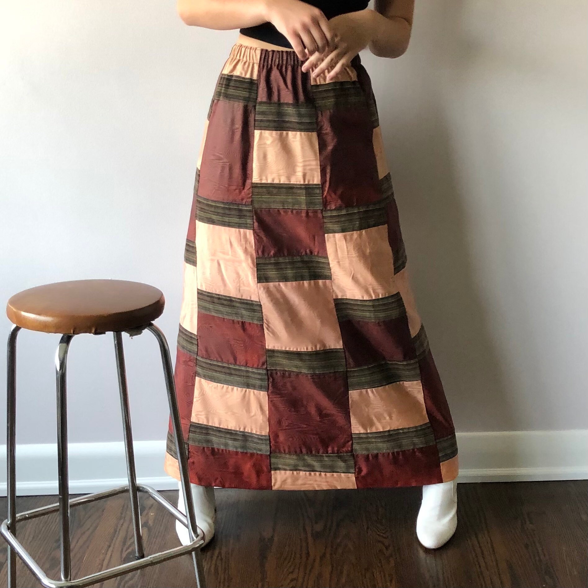 70s Quilted Skirt - Etsy