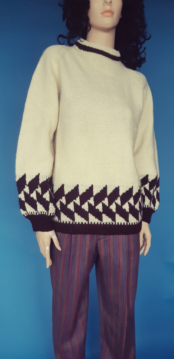 hand knit wool sweater pullover