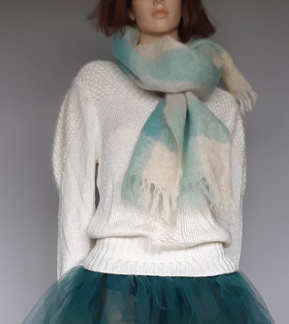 Mohair Scarf / Wool Scarf / Green Scottish Scarf