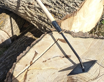 Scuffle Weeder Hand Forged Garden Tool, Long Handle