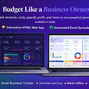Small Business Budget Planner | HTML + Excel Tracker (Digital Download)