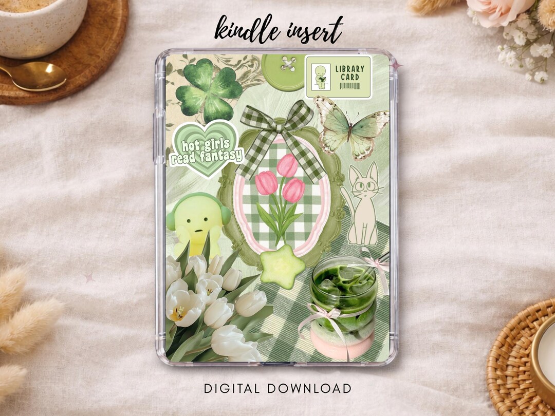 Matcha Green | Kindle Printable Insert | Digital Download - Etsy