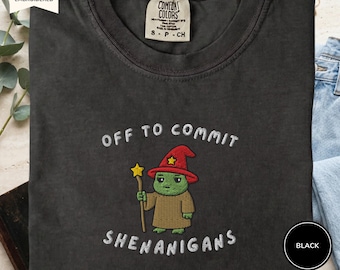 T-shirt met geborduurde details, Wizard Frog-shirt, T-shirt met comfortabele kleuren