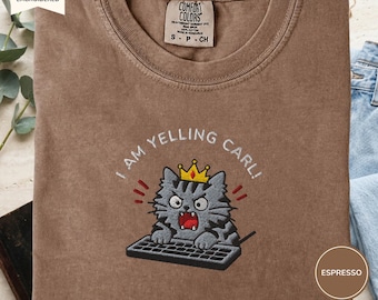 Dungeon Crawler Carl-geborduurd shirt, I Am Yelling Princess Donut-shirt, comfortkleuren 1717, LitRPG-fancadeau, DCC-merchandise