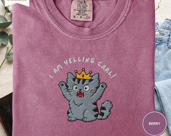 Dungeon Crawler Carl-cadeaushirt, geborduurd prinsessendonut I Am Yelling-T-shirt, comfortkleuren 1717, LitRPG-boekventilator, DCC-merchandise