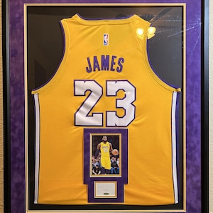 Lebron James Cut Auto Autographed Signed LA Lakers Upper Deck UDA Framed Jersey