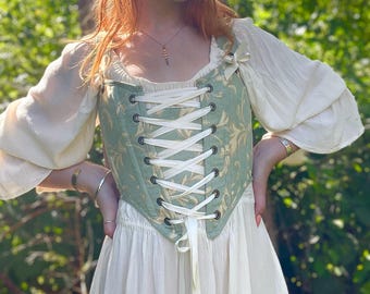 Corset Renaissance fait main | Bleu | Médiéval