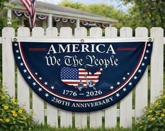 America 250 Bunting Banner We The People 1776-2026, Patriotic Garden Freedom Flag, USA Porch Decor 250th Anniversary Outdoor Decor