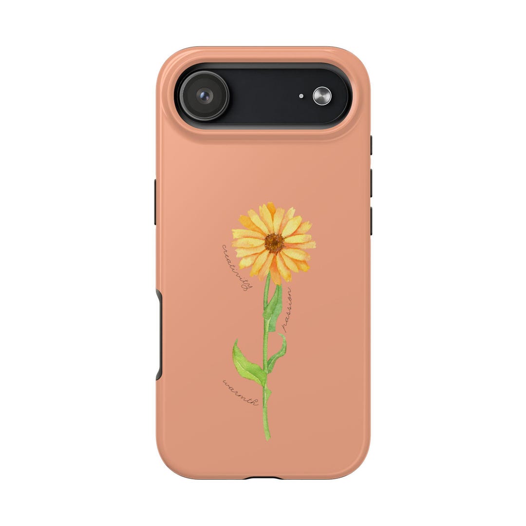 October Birth Flower Phone Case | Marigold Floral Design Minimalist - Etsy