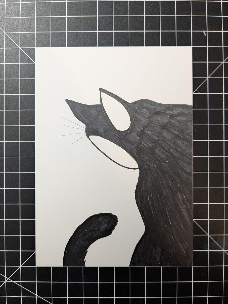 Here, Kitty Kitty Faceless Cat | Art Print - Etsy