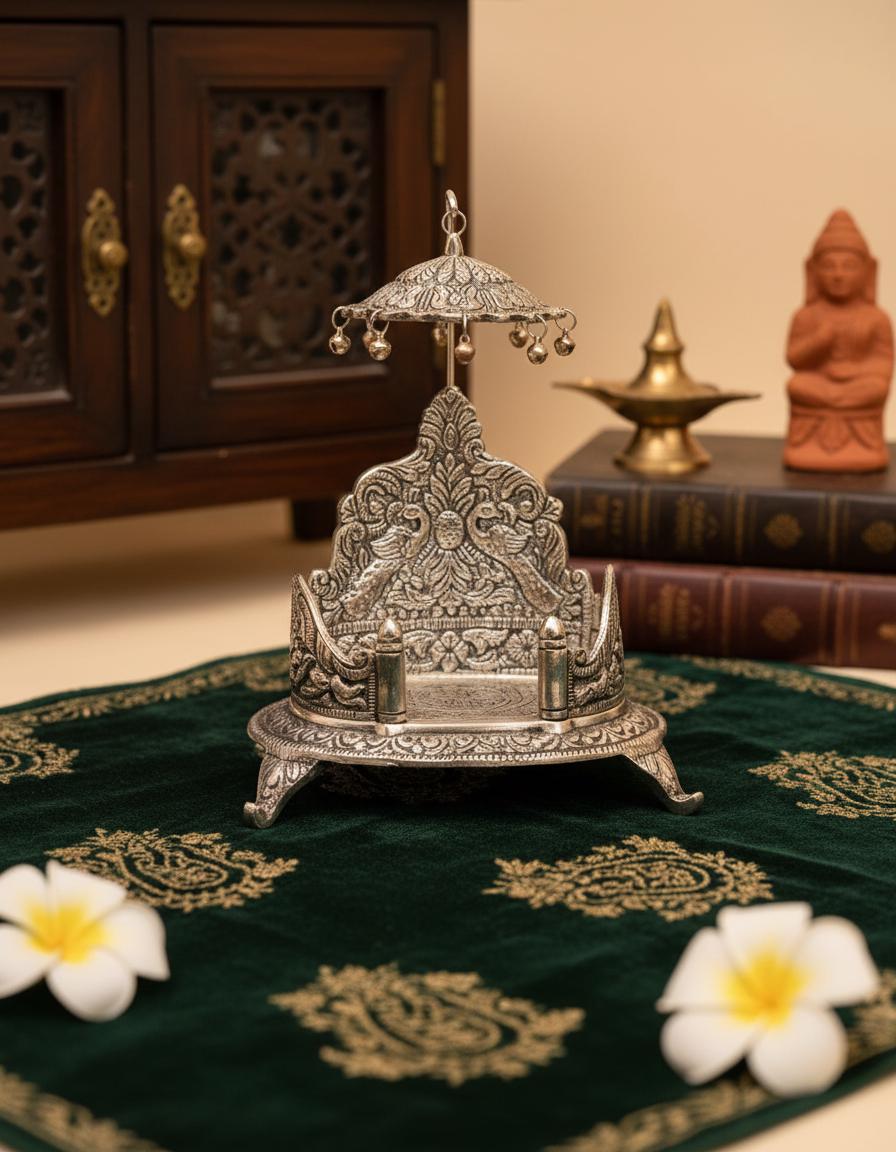 Statue De Chaise Singhasan En Or Poli Faite À La Main Pour La