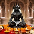 Adiyogi Shiva Statue | Matte Black Resin Murti, Hindu Temple Decor product logo