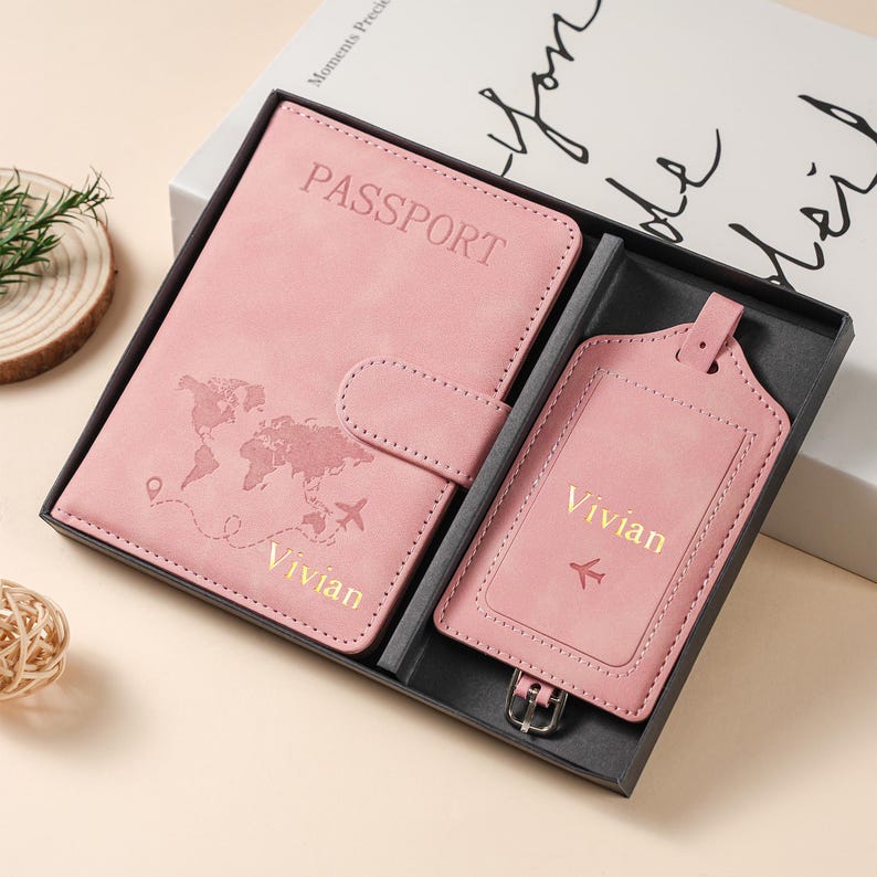 Personalized Passport Holder & Luggage Tag Set – RFID Protection for Travelers, Custom Travel Gift image 12