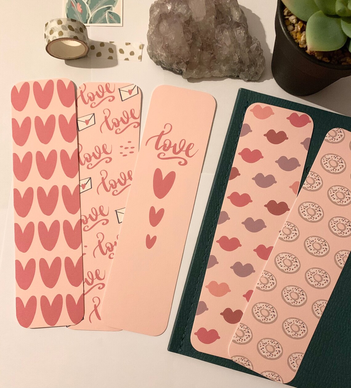 Set of 5 Bookmarks Love Bookmarks Love Heart bookmarks Etsy