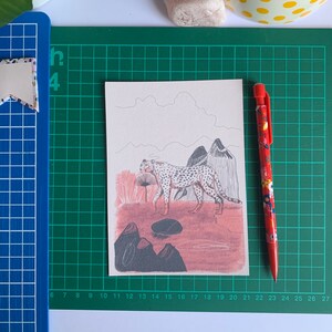 Cartolina con illustrazione di leopardo / Regalo di Natale / Riempitivo per calze / Babbo Natale segreto