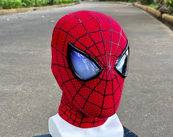 Spider Mask with Remote Control - Comfortable Skin-friendly Design, Red and Blue Lights, Ideal for Cosplay, Halloween, Christmas, and party