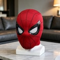 Remote Control Spider Hero Mask - Adult Size Comfortable Skin-friendly Design, Red Blue Lights, for Cosplay, Halloween, Christmas, party
