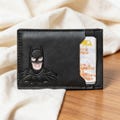 Bat ID Wallet - Personalized Leather Wallet for Men Unique Gift for Him Anniversary Birthday Valentine's Day for Husband Boyfriend Father