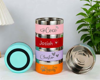 Custom Engraved Stainless Steel Pet Bowl, Non-Slip Base, Insulated Water Dish