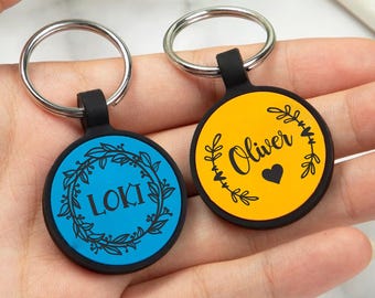 Personalized Silent Silicone Dog Tag: Custom Engraved Pet ID Name Tag