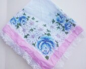 Vintage 1950s Handkerchief Flowers Lace