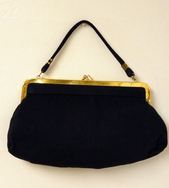 Vintage 1960s 60s Black Wool Felt Purse Bag Evening Bag Handbag MCM - Etsy