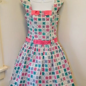 Vintage 1950s 50s Cotton Sundress Novelty Print Dress Frock Small Medium image 2