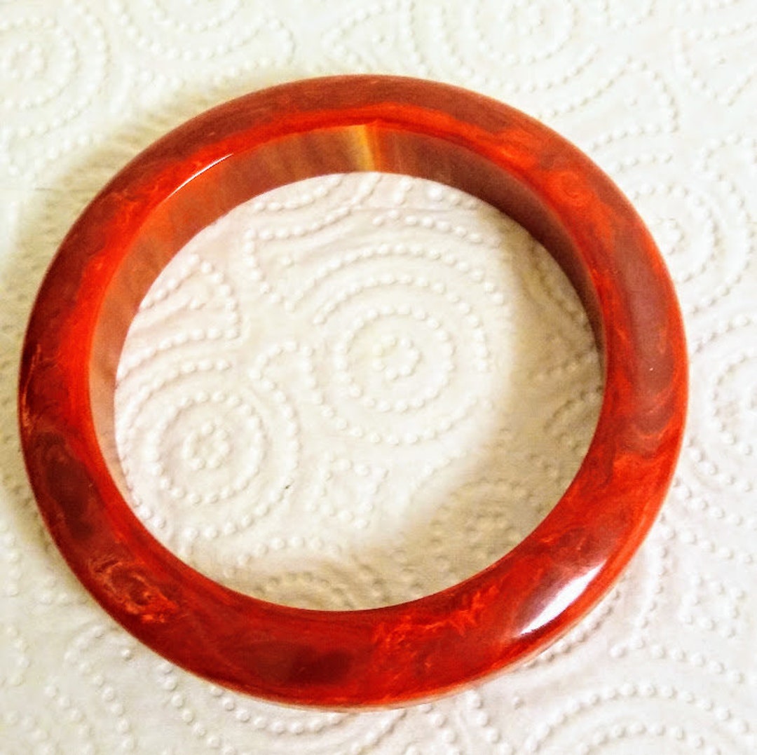 Bakelite Bangle/ Bracelet/ Paprika Swirl/ Marbled/ Sliced Style / Bakelite Jewelry/tested Etsy