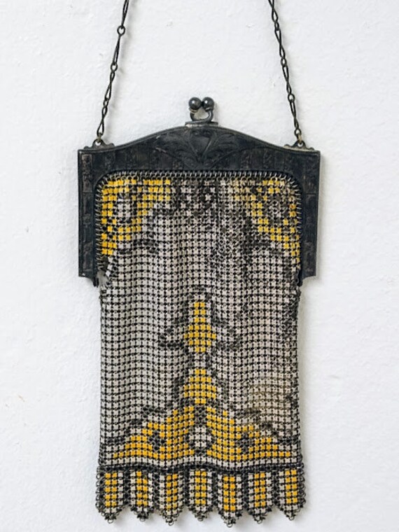 Antique 1900s Whiting and Davis Enameled Mesh Pur… - image 7