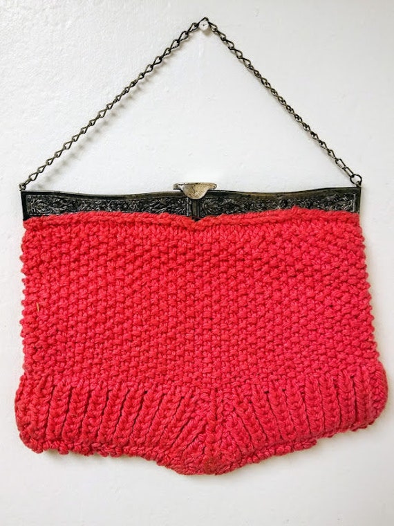 Vintage Antique 1890s/ 1900s Crochet Handbag Purs… - image 6