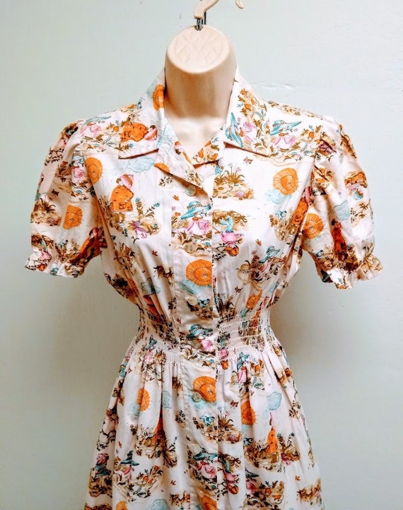 Vintage 1970s 70s Mini Dress / Cotton/ Holly Hobb… - image 2