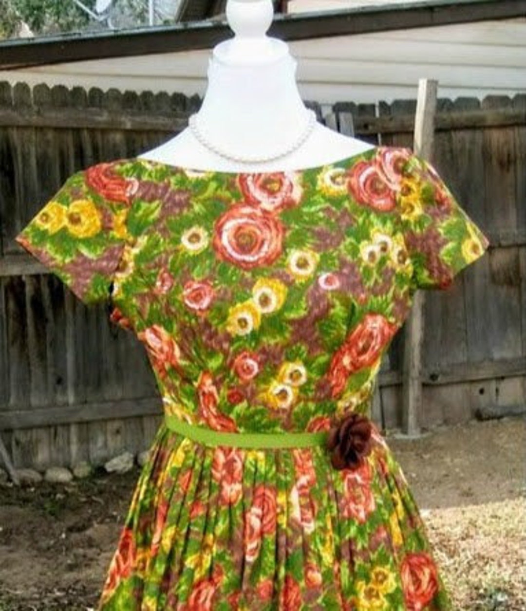 Vivian Greener Pastures Horse Print Vintage 1950s Dress
