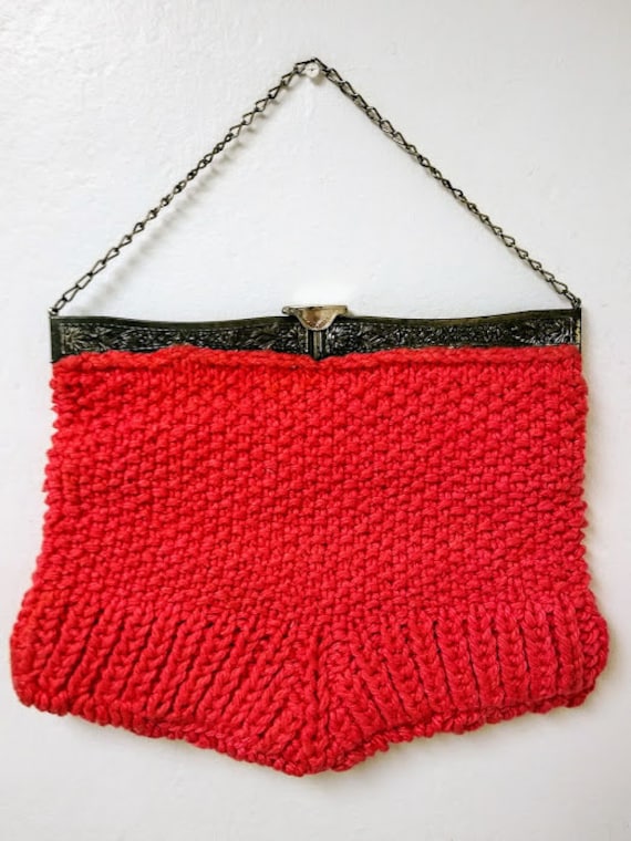 Vintage Antique 1890s/ 1900s Crochet Handbag Purs… - image 2