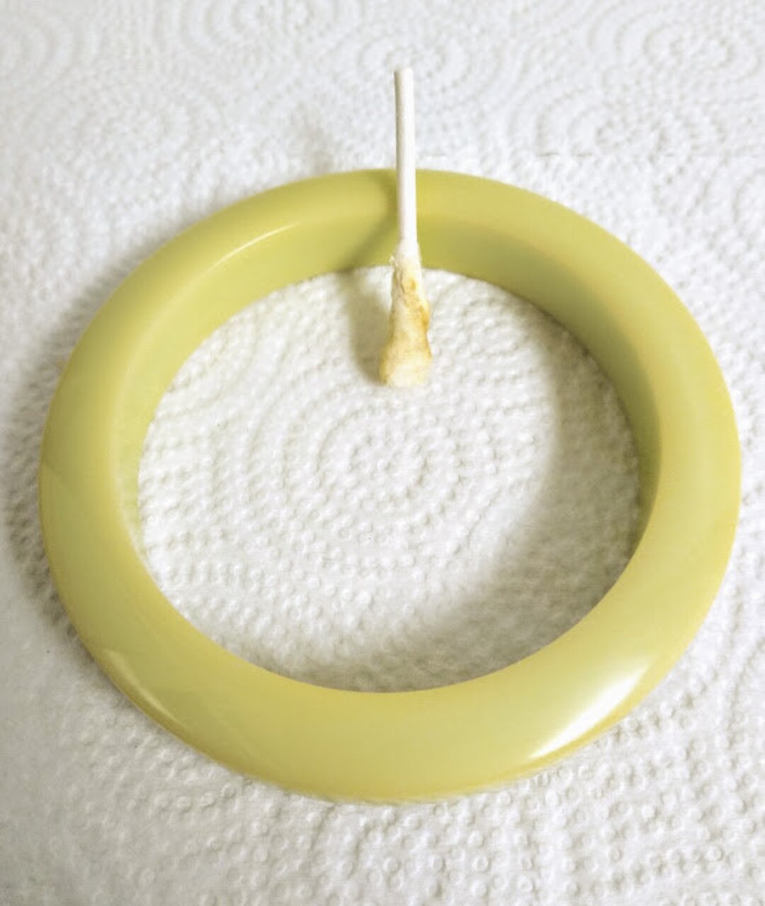 Bracelet Vintage En Bakélite Couleur Miel Ambre Jaune - Bijou Rétro Années 50