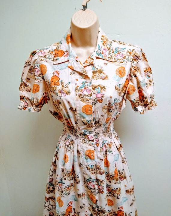 Vintage 1970s 70s Mini Dress / Cotton/ Holly Hobb… - image 8