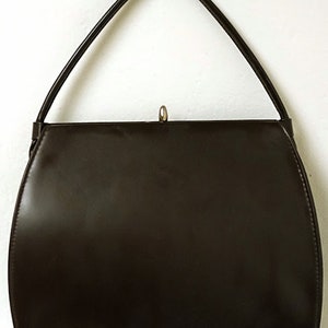 Vintage 1960s 60s Dark Brown Handbag Purse Large by DOVER Fabulous!