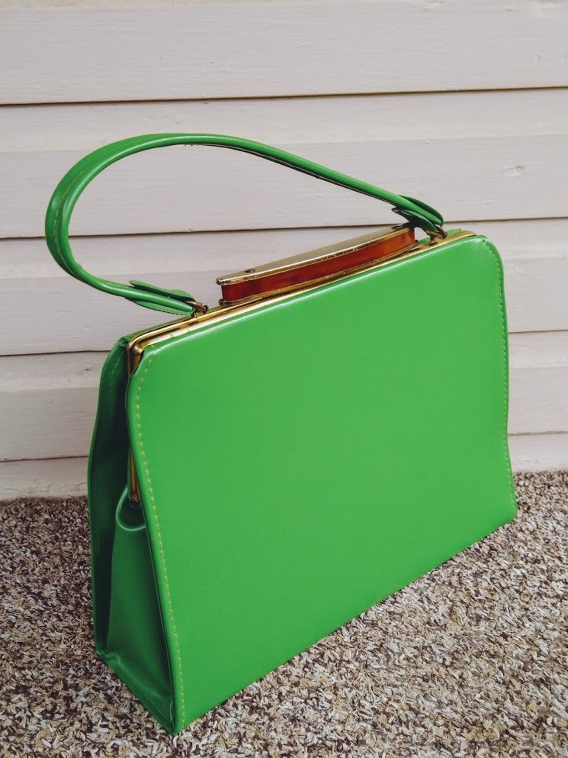 Vintage Kelly Green Handbag Pocketbook Purse Mod 1960s MCM | Etsy