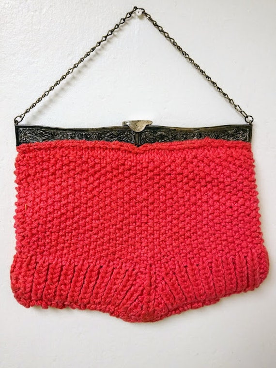 Vintage Antique 1890s/ 1900s Crochet Handbag Purs… - image 9