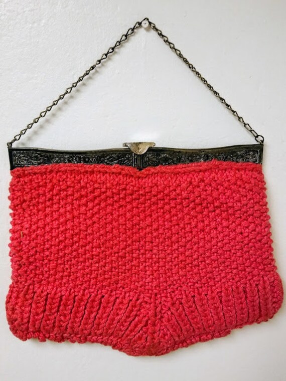 Vintage Antique 1890s/ 1900s Crochet Handbag Purs… - image 8