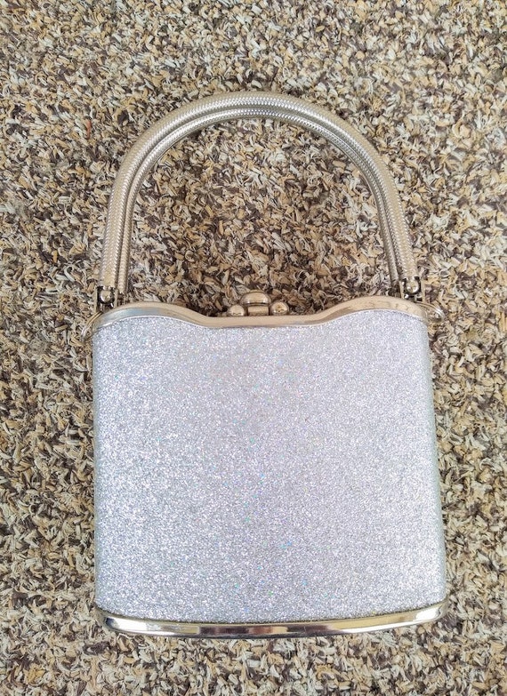 Vintage 1960s 70s Silver Mod Chrome Mini Bag Purs… - image 6