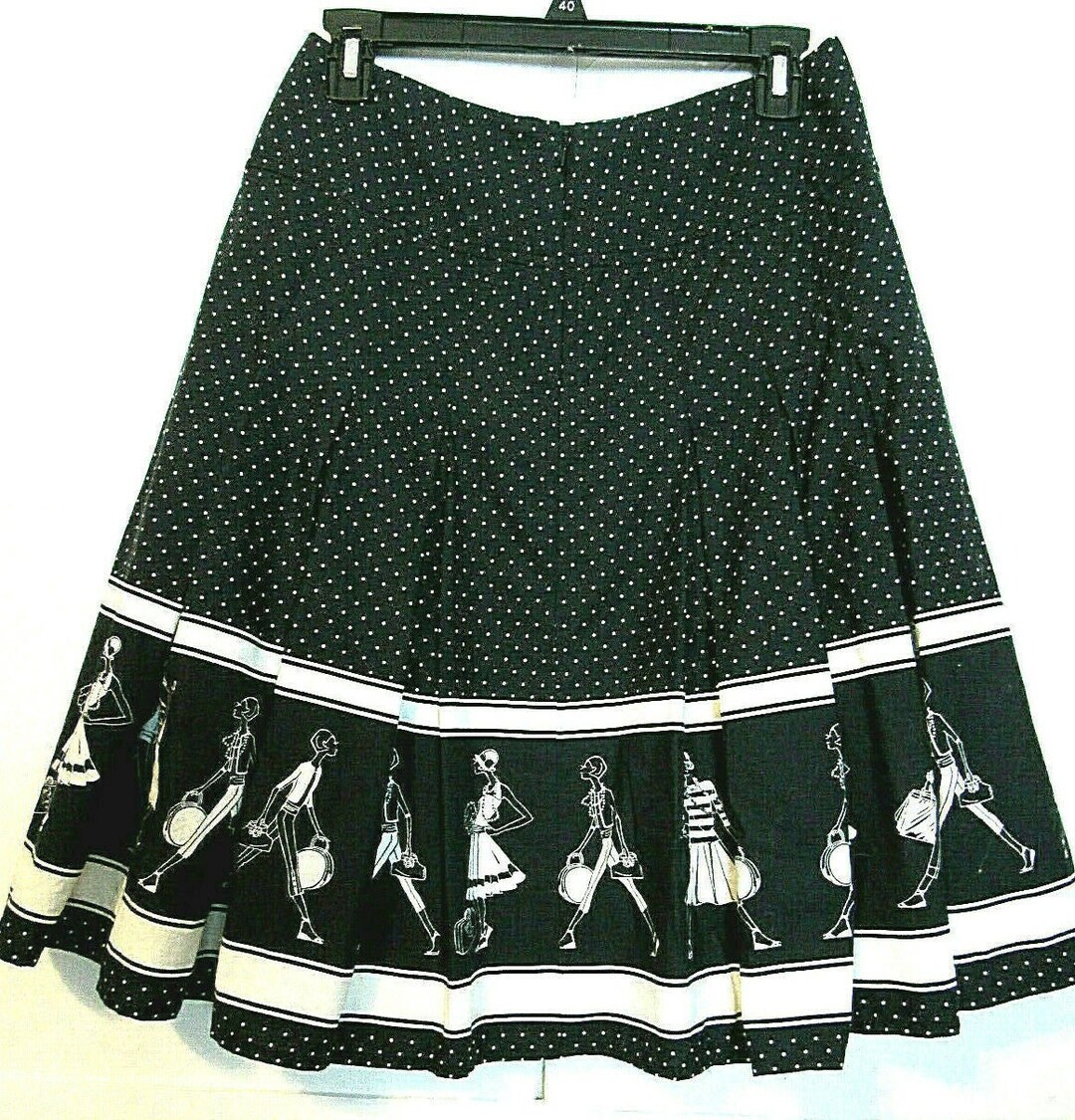 Vintage 1990s 90s L Novelty Print Skirt L Polka Dot L Pleated L Liz ...